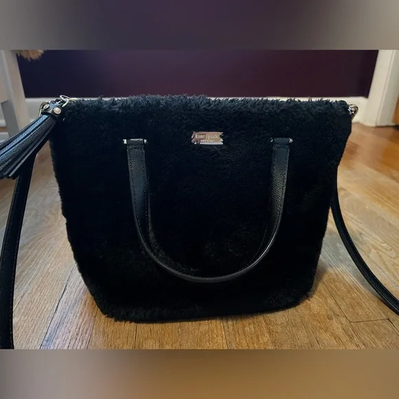 Kate spade faux fur bag in black - Picture 11 of 14